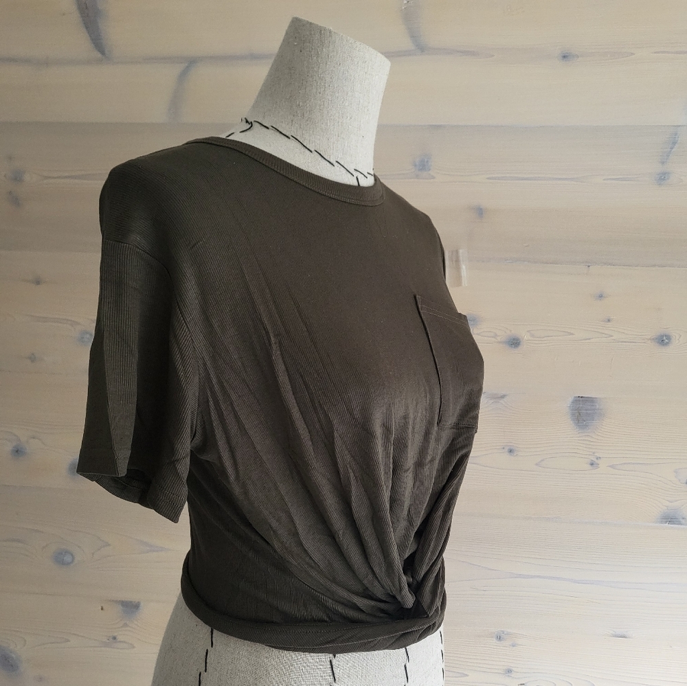 NWT Olivaceous Cropped Rayon Wrap Tee T Shirts Bulk Set of 3 sizes S M L - Picture 6 of 14